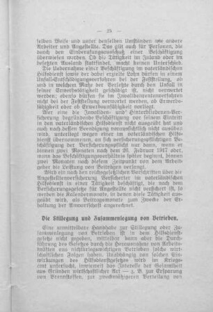 Die Stillegung und Zusammenlegung von Betrieben.