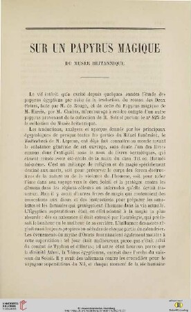 N.S. 7.1863: Sur un papyrus magique du musée britannique, [1]