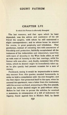 Chapter LVI. In which his fortune is effectually strangled