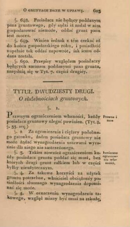 Tytul dwudziesty drugi. O sluzebnosciach gruntowych