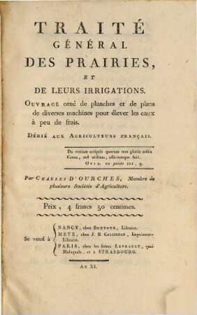 Traité général des prairies