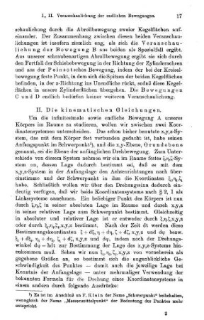 II. Die kinematischen Gleichungen