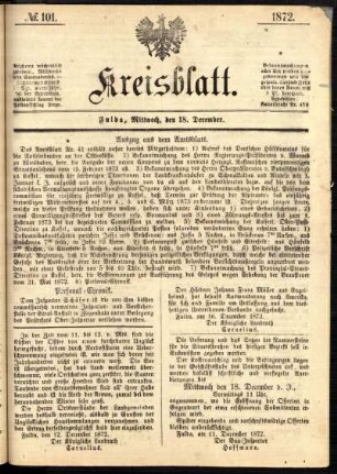 Ausgabe vom Mittwoch, den 18. Dezember 1872.