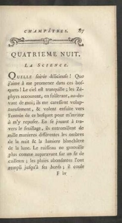 Quatrieme Nuit. La Science.