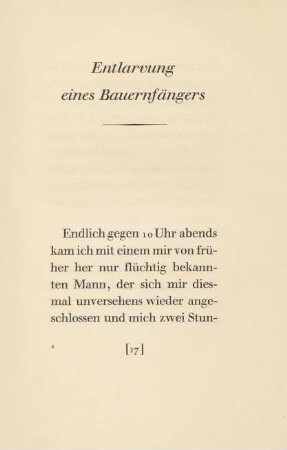 Entlarvung eines Bauernfängers