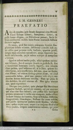I. M. Gesneri Praefatio