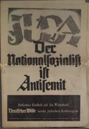 Antisemitischer Sonderdruck der NS-Tageszeitung "Der Freiheitskampf" über den jüdischen Einfluss in der Weltwirtschaft