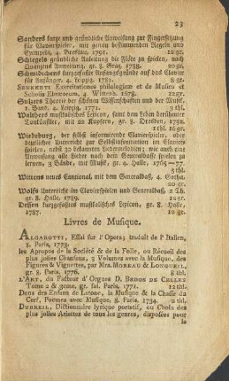 Livres de Musique