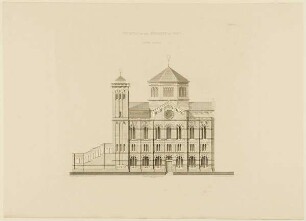 Entwurf für die Synagoge in Paris. Seitenansicht