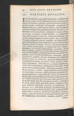 III. Martinus Bonacina.