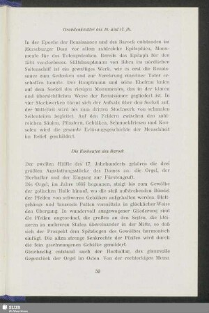 Die Einbauten des Barock