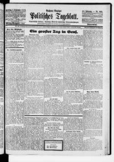 Aachener Anzeiger : politisches Tageblatt : beliebtes und wirksames Anzeigenblatt der Stadt und der Regierungsbezirks