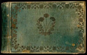 Pergamenteinband mit Goldprägung aus floralen Elementen