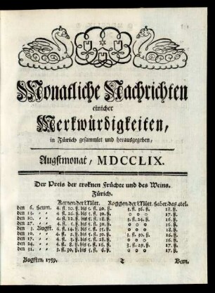 Augstmonat, MDCCLXIV