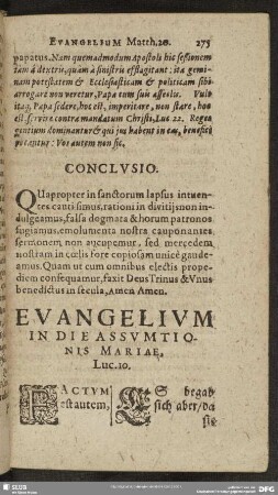 Evangelium In Die Assumtionis Mariae, Luc. 10