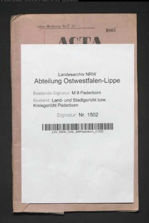 Erblasser: Baumann, Conrad; Erblasser: Baumann, Anna Maria, geb. Bursmeier: