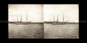 Englisches Kriegsschiff, könnte H.M.S. Victory sein, vor Santa Cruz, Teneriffa
