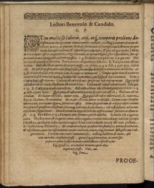 Lectori Benevolo & Candido.
