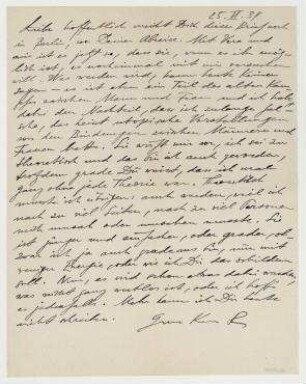 Brief von Raoul Hausmann an Elfriede Hausmann. San Jose/Ibiza