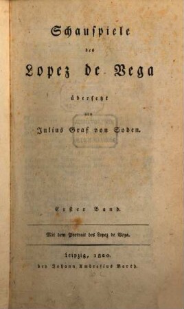 Schauspiele, 1. (1820)