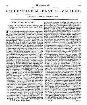 [Spalding, J. J.]: Religion, eine Angelegenheit des Menschen. Leipzig: Voß 1797