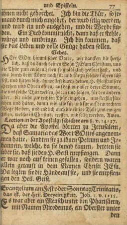 Evangelium am Fest oder Sonntag Trinitatis, das ist, der Heil. Dreyeinigkeit, Joh. 3. v. 1-15.