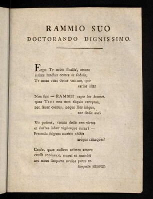Rammio suo Doctorando Dignissimo.