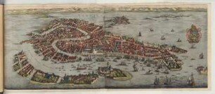 Vogelschaubild von Venedig, kolorierter Kupferstich, um 1682 : Genua. - [Amsterdam] : [Bÿ d' Erfsgenamen van Joannes Janssonius van Waesberge], [1682]. - 1 Vogelschaubild : Kupferstich. ; 102 x 41 cm (Karte) +++ Mit Wappen