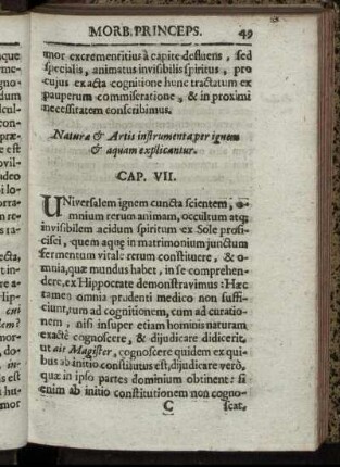 Naturae & Artis instrumenta per ignem & aquam explicantur. Cap. VII.