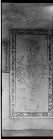 Bronnbach Kloster Kreuzgang Grabplatte Eberhard von Grumbach (gestorben 1431)