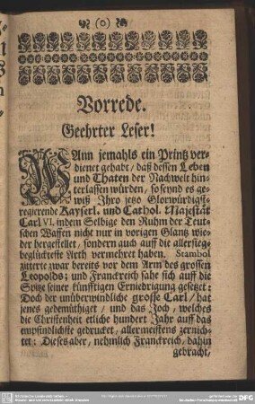 Vorrede. Geehrter Leser!