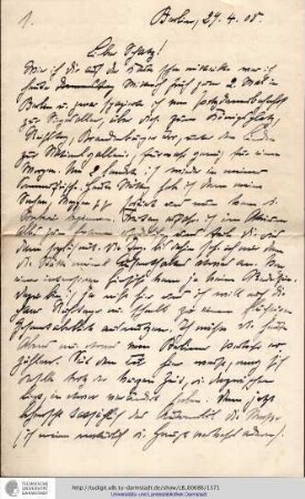 Brief vom 29.04.1908