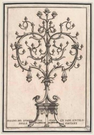 Leuchter für die Brunnen der Festarchitektur vor dem Palazzo Reale in Neapel anlässlich der Geburt der Prinzessin Maria Isabel (1740–1742)