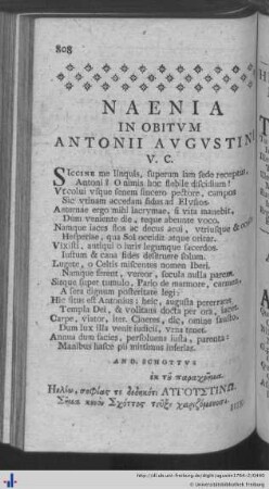 Naenia in obitum Antonii Augustini…