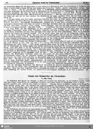 Umsatz und Reingewinn des Uhrmachers