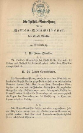 II. Die Armen-Commissionen