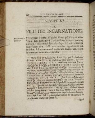Caput III. De Filii Dei Incarnatione.