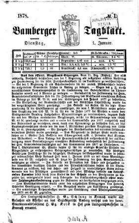 Bamberger Tagblatt. 1878, 1878, [1] = Jan. - März