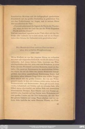4 Die Handschriften zweier Patriarchen oder die erfüllte Prophezeiung (1900–1927)