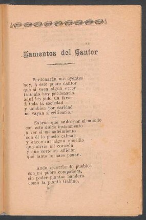 Lamentos del Cantor