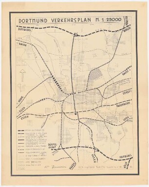 Bebauungsplan Dortmund: Verkehrsplan 1:25000 (von Inv.Nr. 22140)