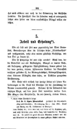 Arbeit und Erholung