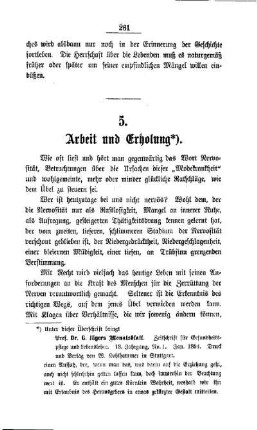 Arbeit und Erholung