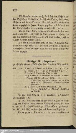 Einige Ergänzungen zu Schönfelders Geschichte des Klosters Marienthal