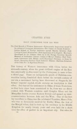 Chapter XVIII. Early intercourse with the West
