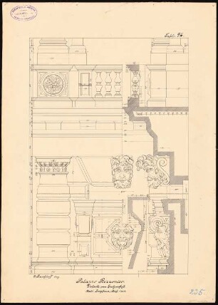 Palazzo Rezzonico, Venedig (Für Veröffentlichung Palastarchitektur Italiens): Fassadendetails EG