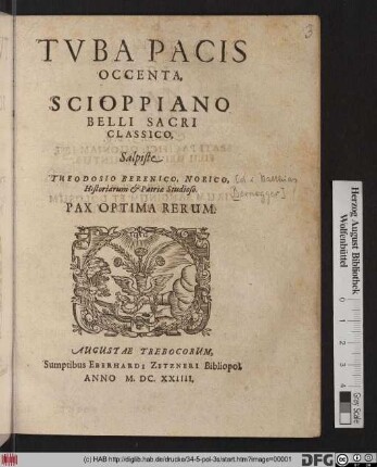 Tuba Pacis Occenta, Scioppiano Belli Sacri Classico