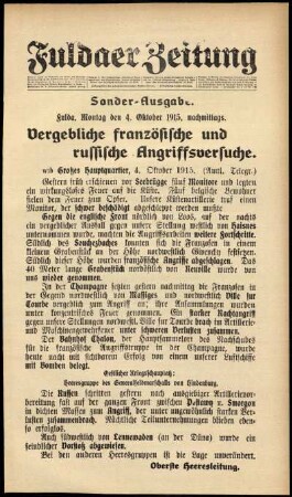 Ausgabe vom Montag, den 04. Oktober 1915.