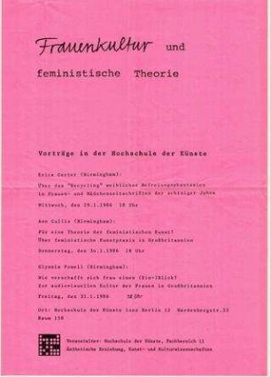 Frauenkultur und feministische Theorie