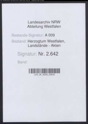 Landtagsproposition (Abschrift)